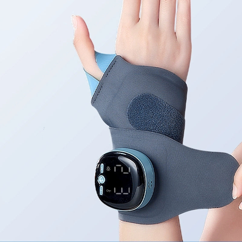 ThermoFlex™ – Bracelet Chauffant 3-en-1 | Massage EMS & Soutien Poignet (Canal Carpien, Tendinite, Fatigue musculaire)